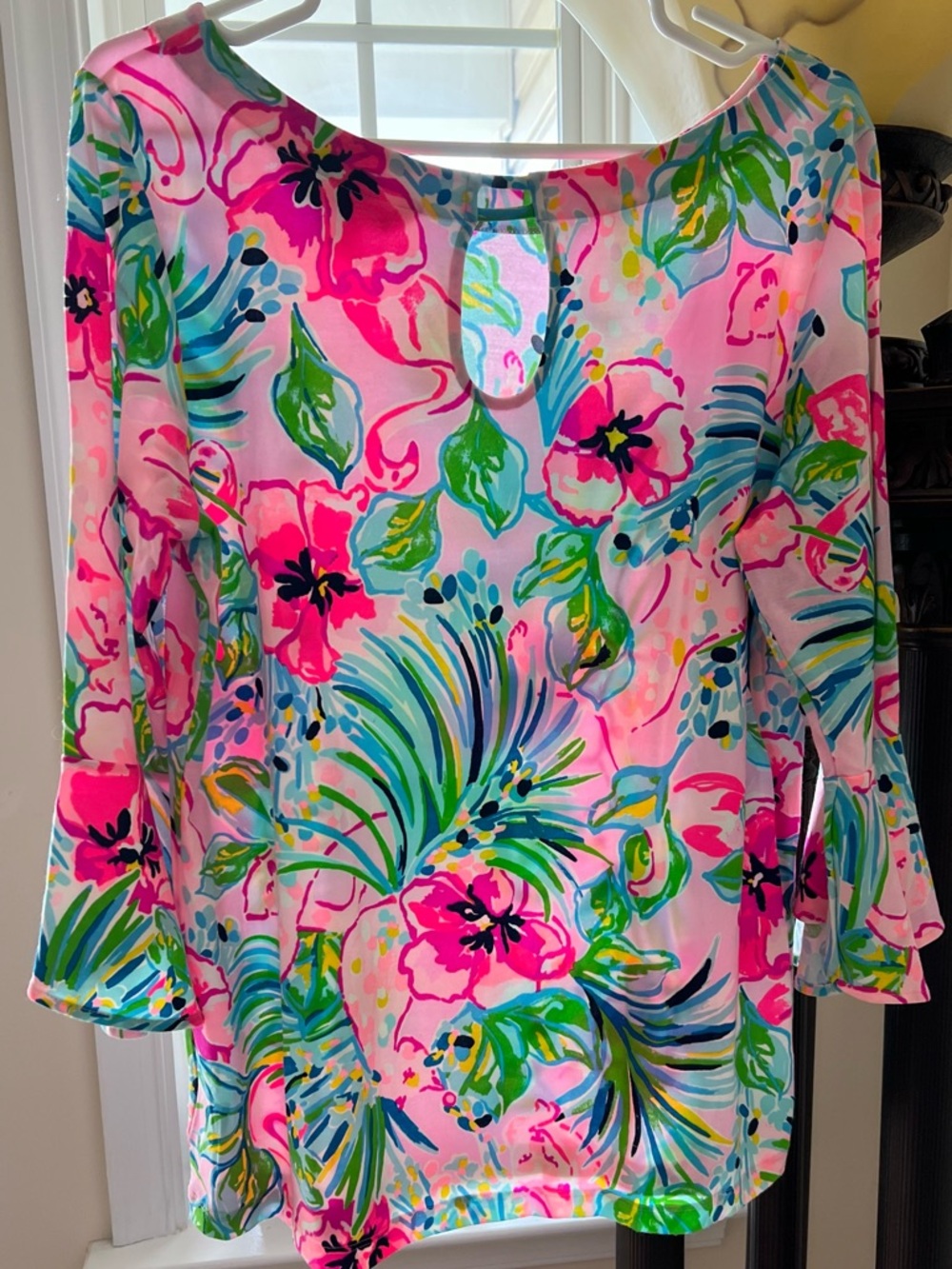 Lilly Pulitzer Pink, Green & Blue Floral Boatneck Top